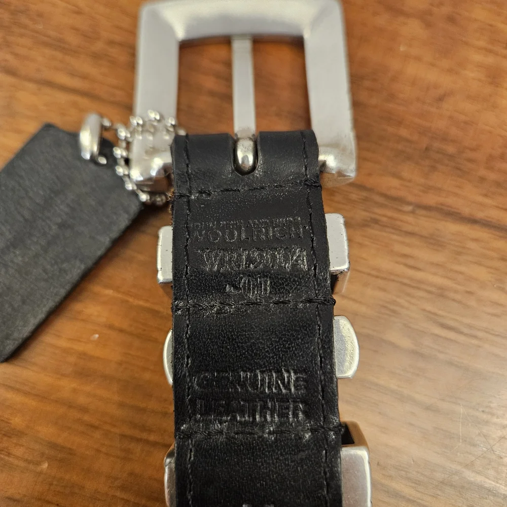 Woolrich John Rich And Bros Genuine Leather Braided Belt Women's Size M‎ Black